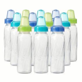 Various plain bottles from the Evenflo Feeding Classic set.