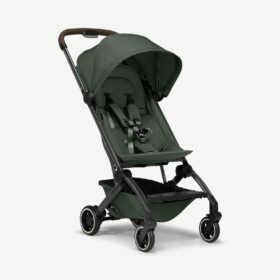 The Joolz AER lightweight baby stroller with an undercarriage basket and extended canopy.