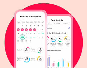 glow period tracker app screens