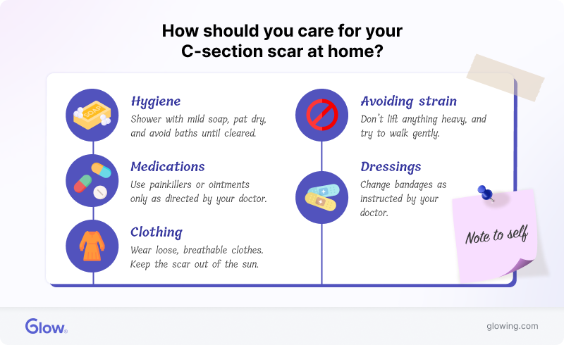 Tips on caring for a C-section scar.