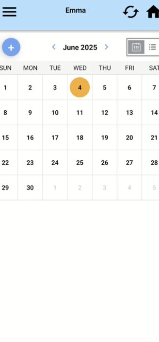 Baby Connect’s calendar.