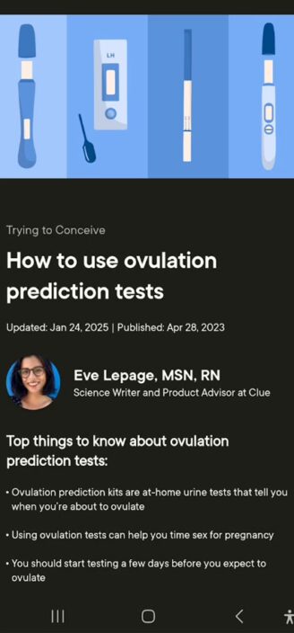 One of Clue’s in-app articles.