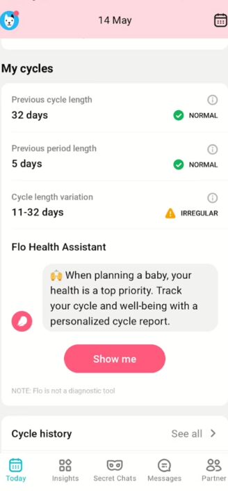 Flow’s analysis of cycle regularity.