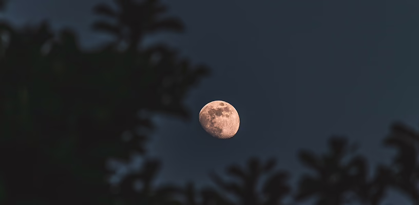 Waxing gibbous moon, which might sync with a woman's menstrual cycle.