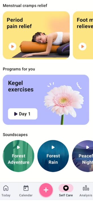 My Calendar’s exercise tutorials and white noise feature.