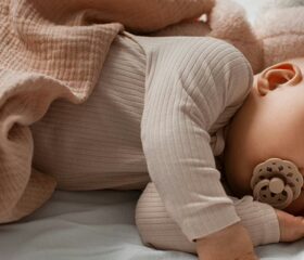 A 5-month-old baby adjusting to his new sleep schedule.