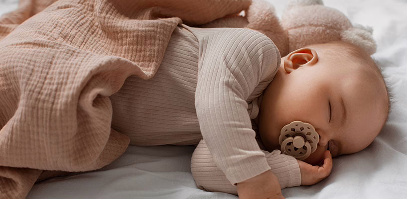 A 5-month-old baby adjusting to his new sleep schedule.