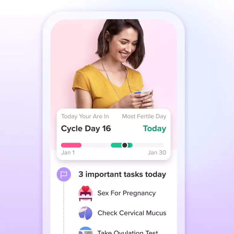 Snapshot of the Glow app, which shows which day of your cycle you're most fertile.
