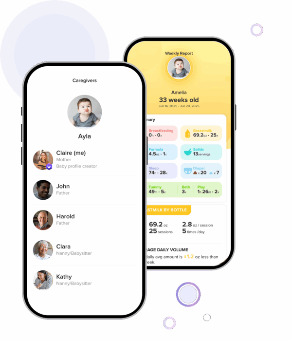 A screenshot of the sharing insights screen of Glow's Baby Tracker App.