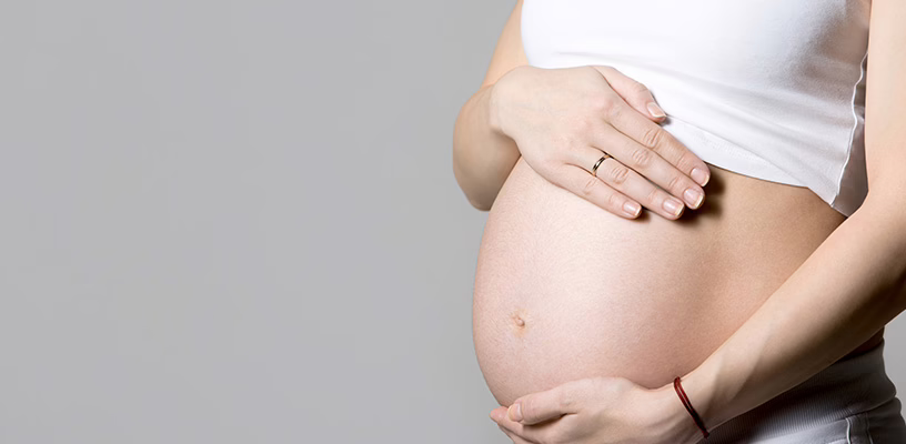 Pregnant woman who successfully conceived with IVF.